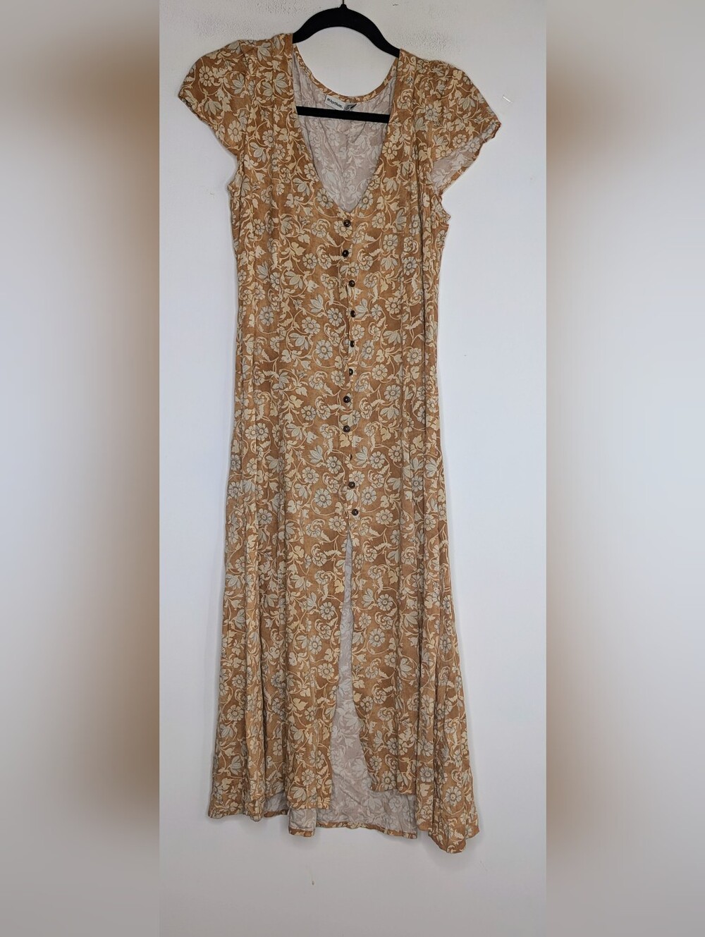 Rhythm Highland Cap Sleeve Midi Dress in Oak size small - Picture 3 of 7